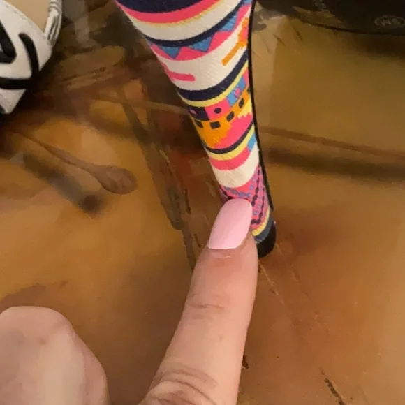 Chinese Laundry Aztec Pattern Stiletto Heel Sandals, Size 9M, Black/White/Multi - Picture 11 of 13